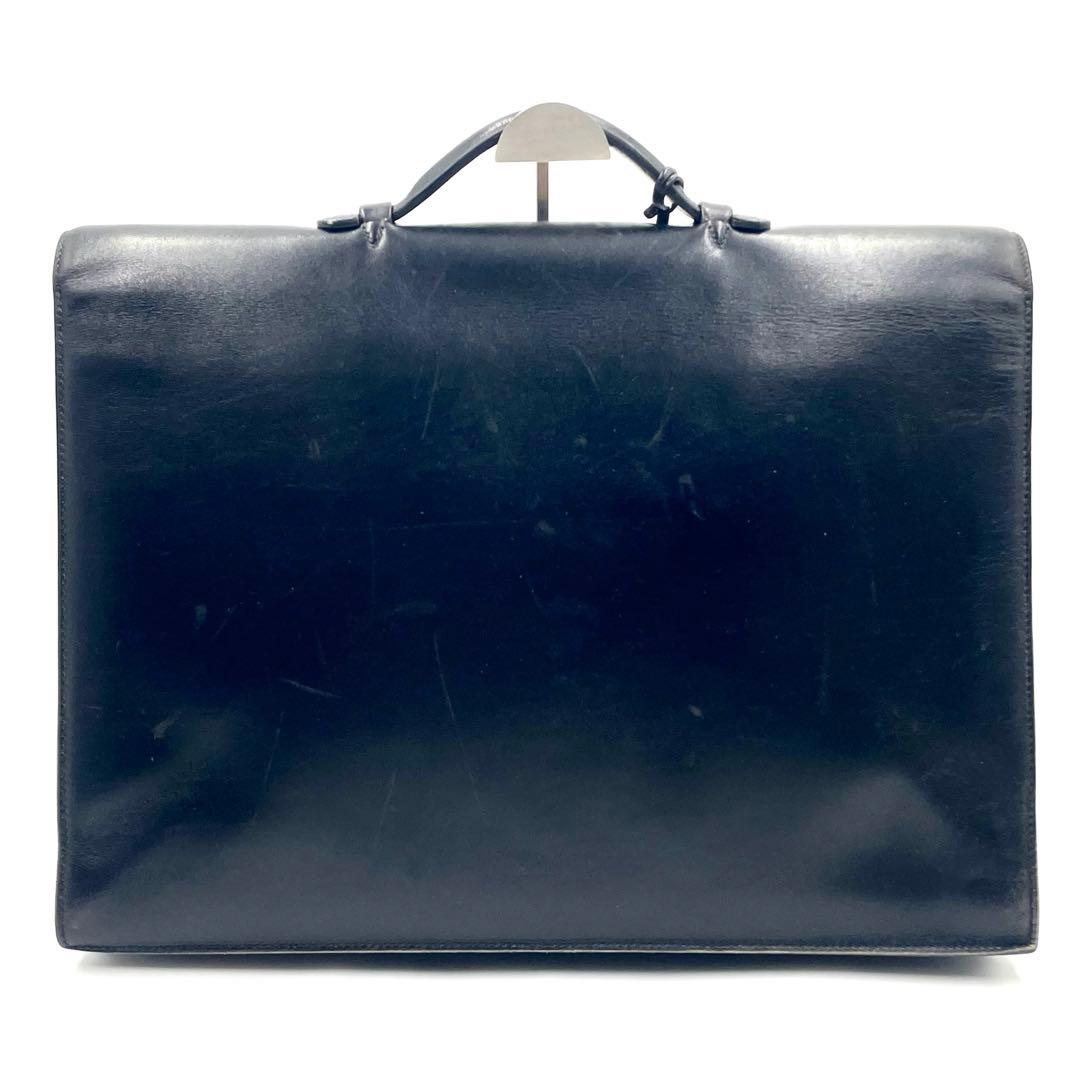 HERMES エルメス サックアデペッシュ41 ボックスカーフ ビジネスバッグ黒