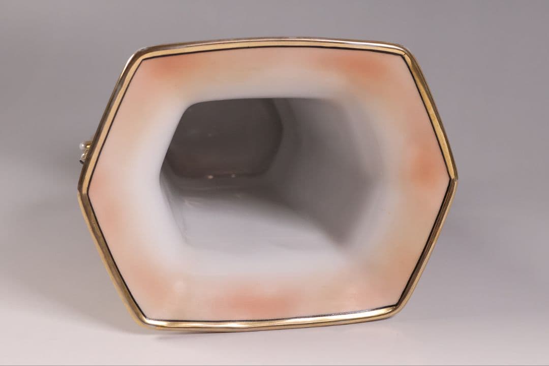 【CM305】オールドノリタケ 湖畔の風景 白鳥 花瓶 15.5cm 耳付 花入