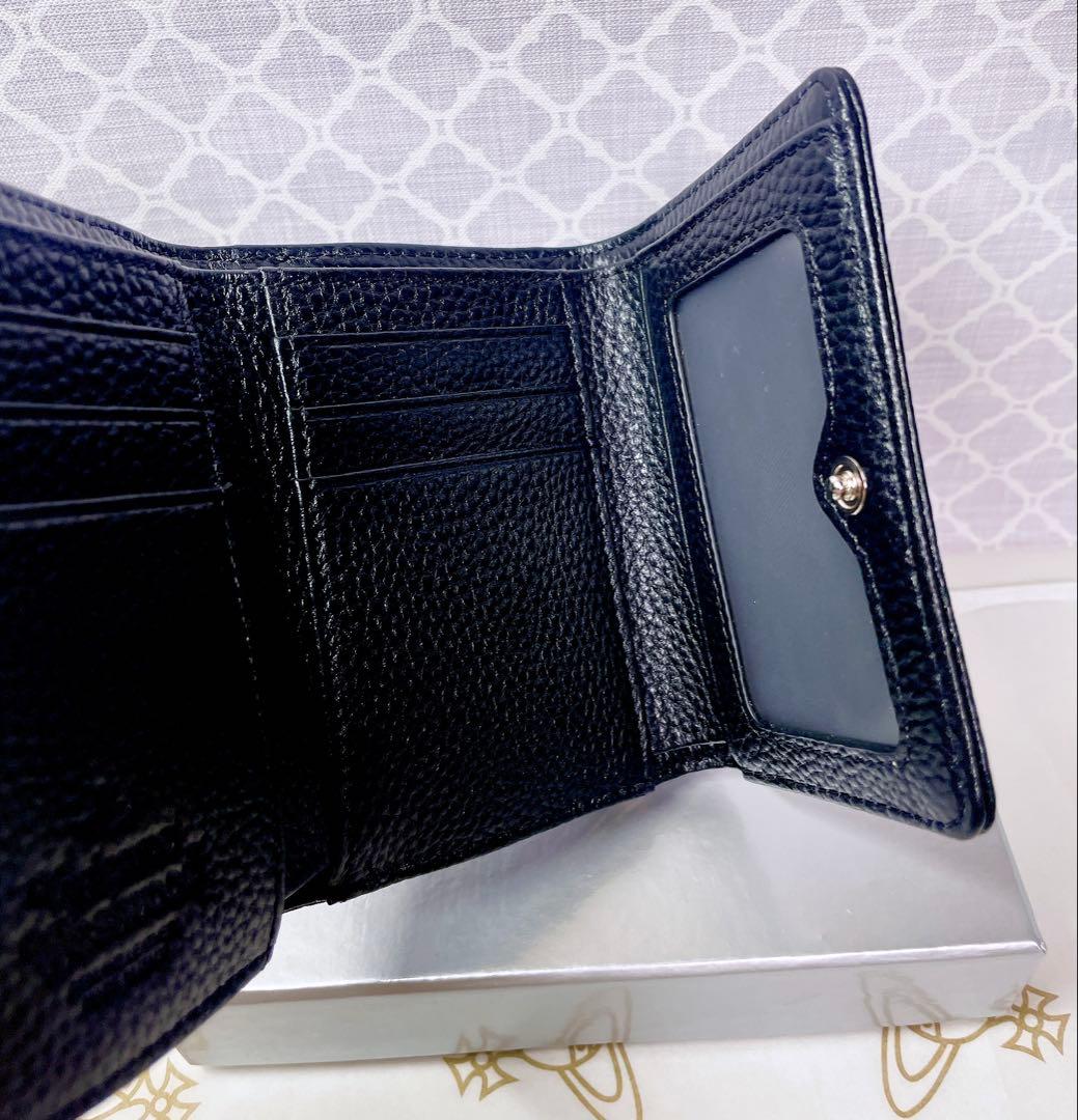 【最新✨️ショッパー付】新品 ヴィヴィアン・ウエストウッド　三折り財布 ブラック
