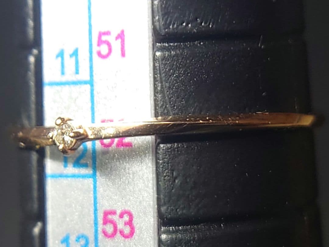 K10 12号 天然ダイヤ 指輪 リング ピンクゴールドピンキーリング