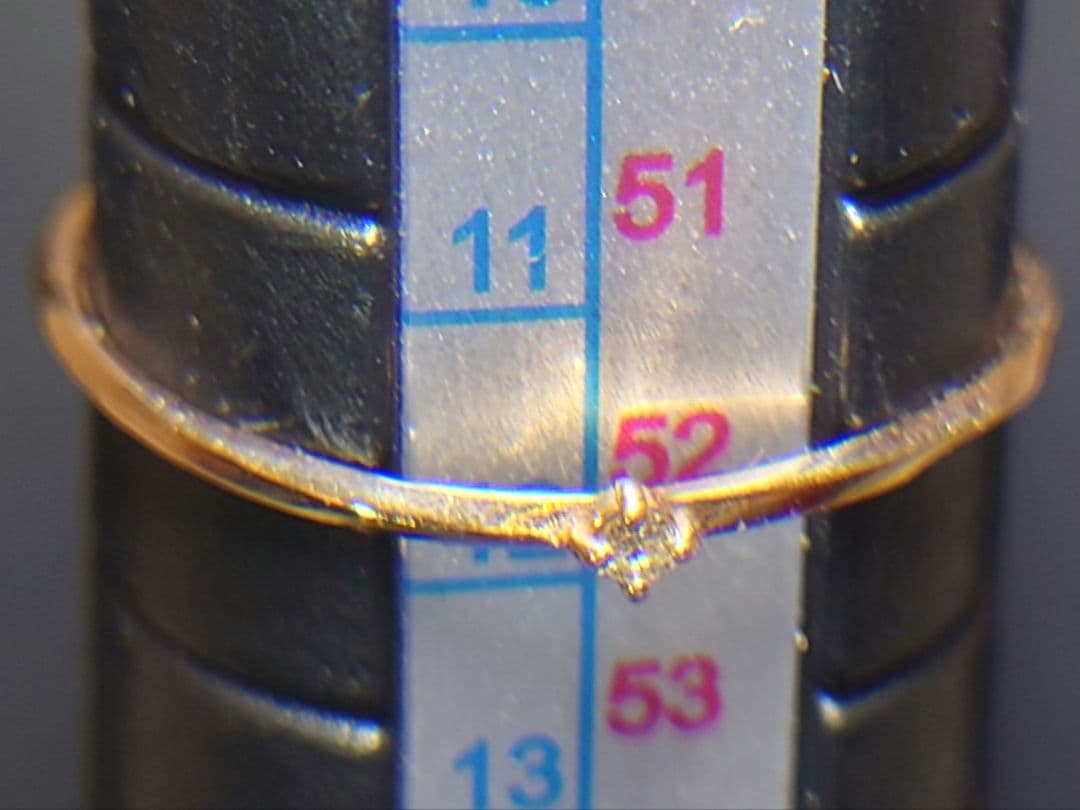 K10 12号 天然ダイヤ 指輪 リング ピンクゴールドピンキーリング