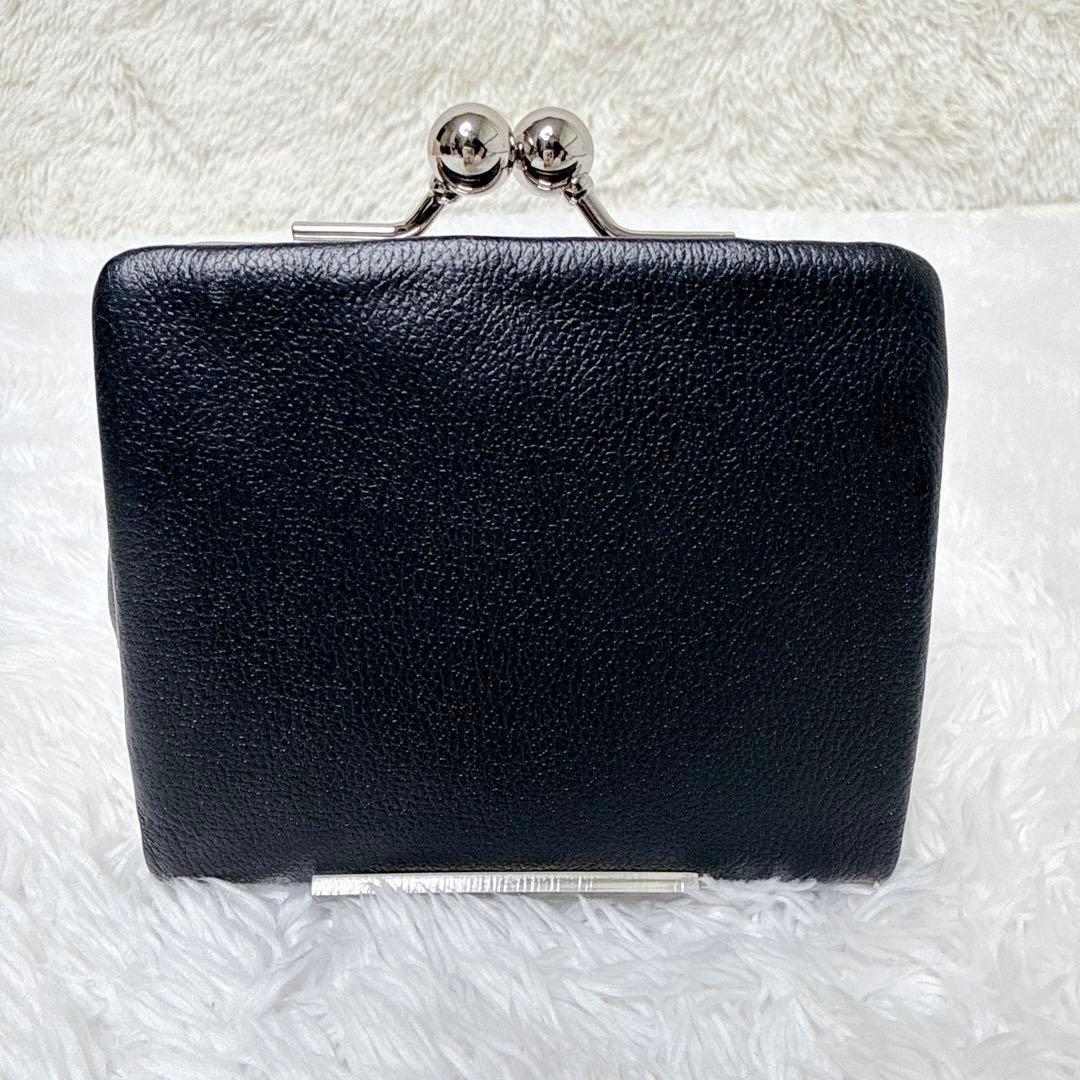 MARY QUANT フレンチシームガマロ ウォレット ブラック 財布 がま口