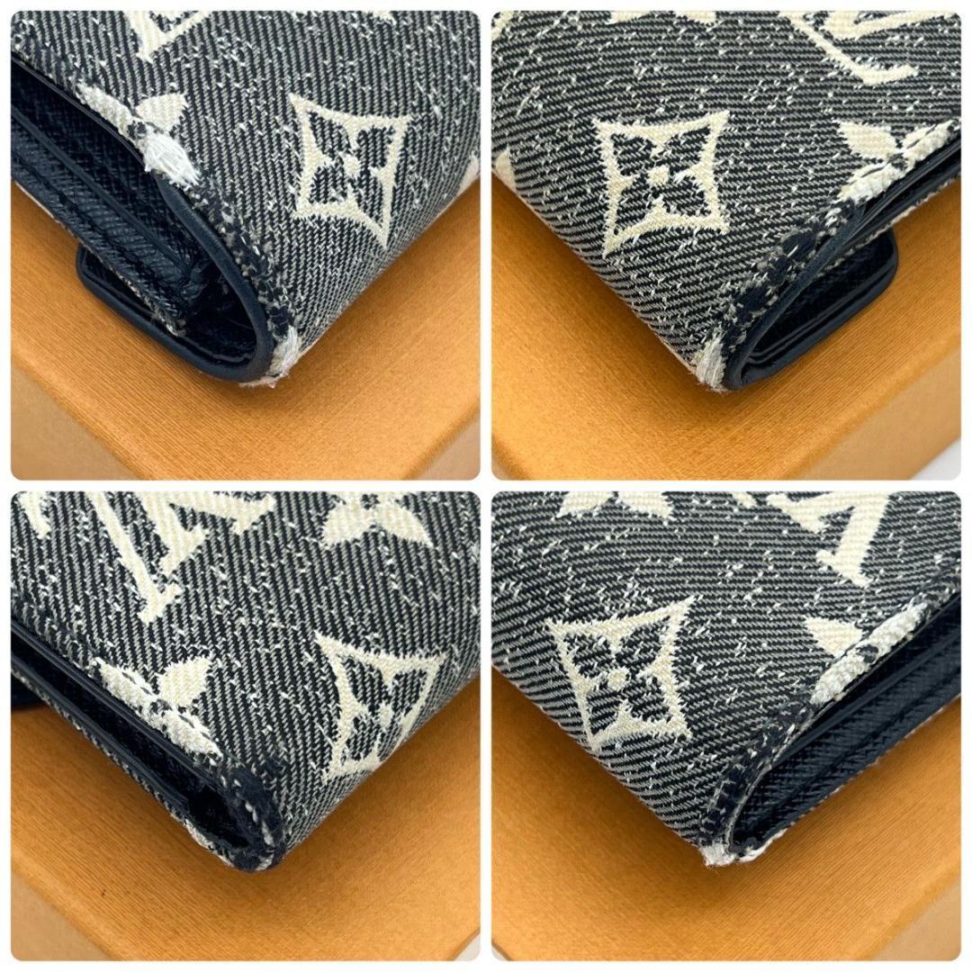 ルイヴィトン ジャガードデニム ヴィクトリーヌ コンパクトウォレット グレー