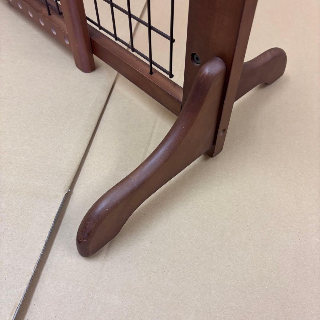 Petio 木製置くだけゲート ダークブラウン