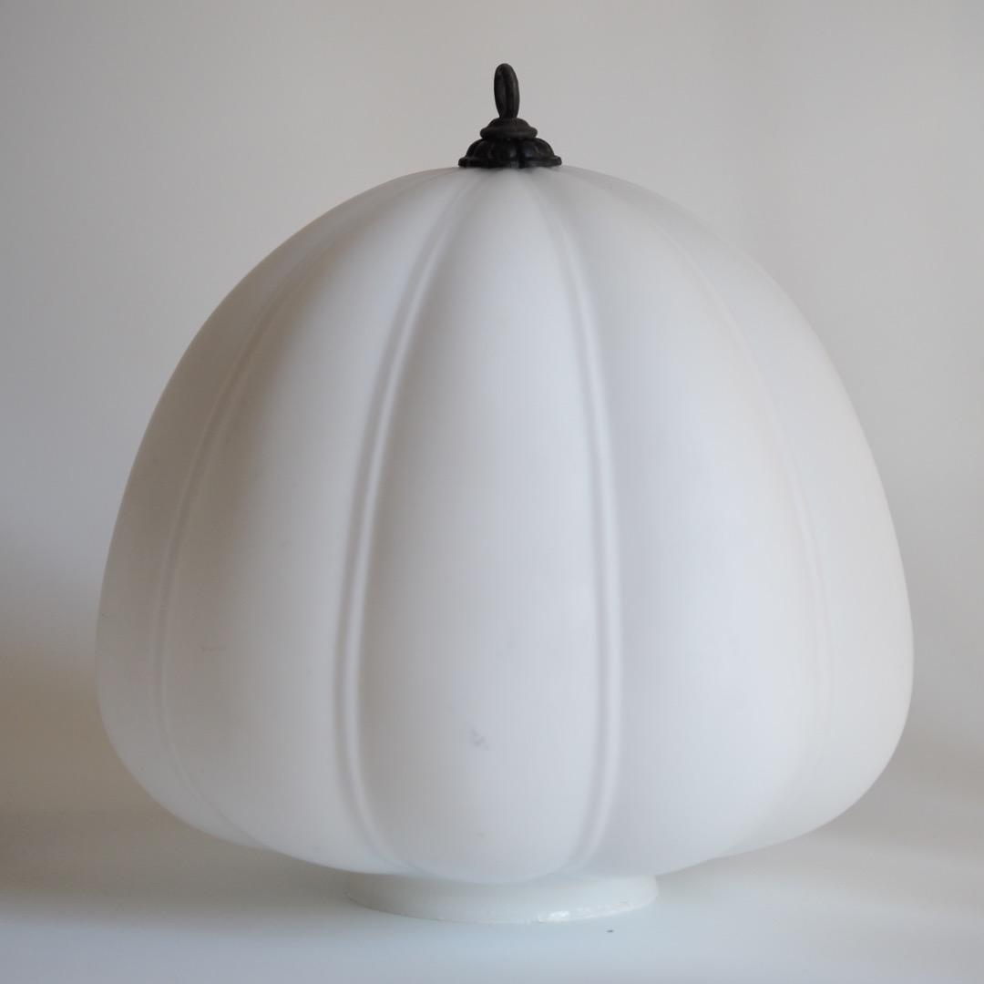 大正ガラス シェードランプ / ヴィンテージ 白 ミルクガラス