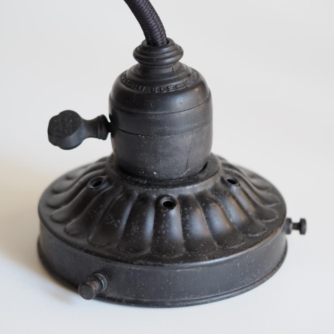 大正ガラス シェードランプ / ヴィンテージ 白 ミルクガラス