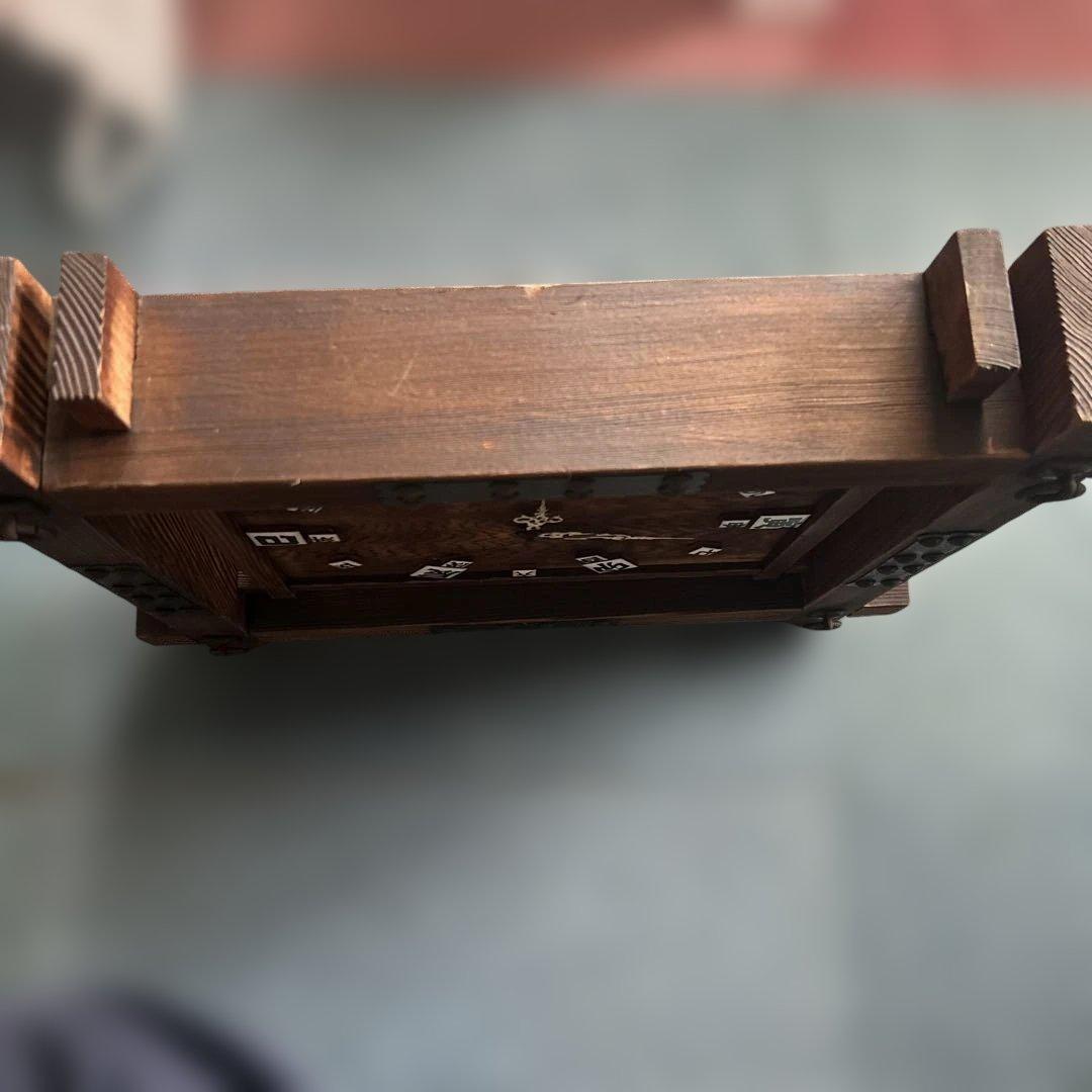 アンティーク和風木製時計 漢字の数字付き