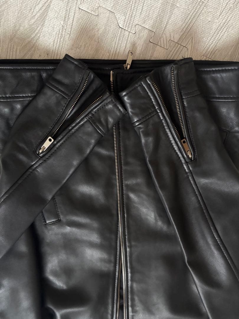 【美品】UNITED TOKYO 襟付きシングルライダース　ラムレザー　サイズ1