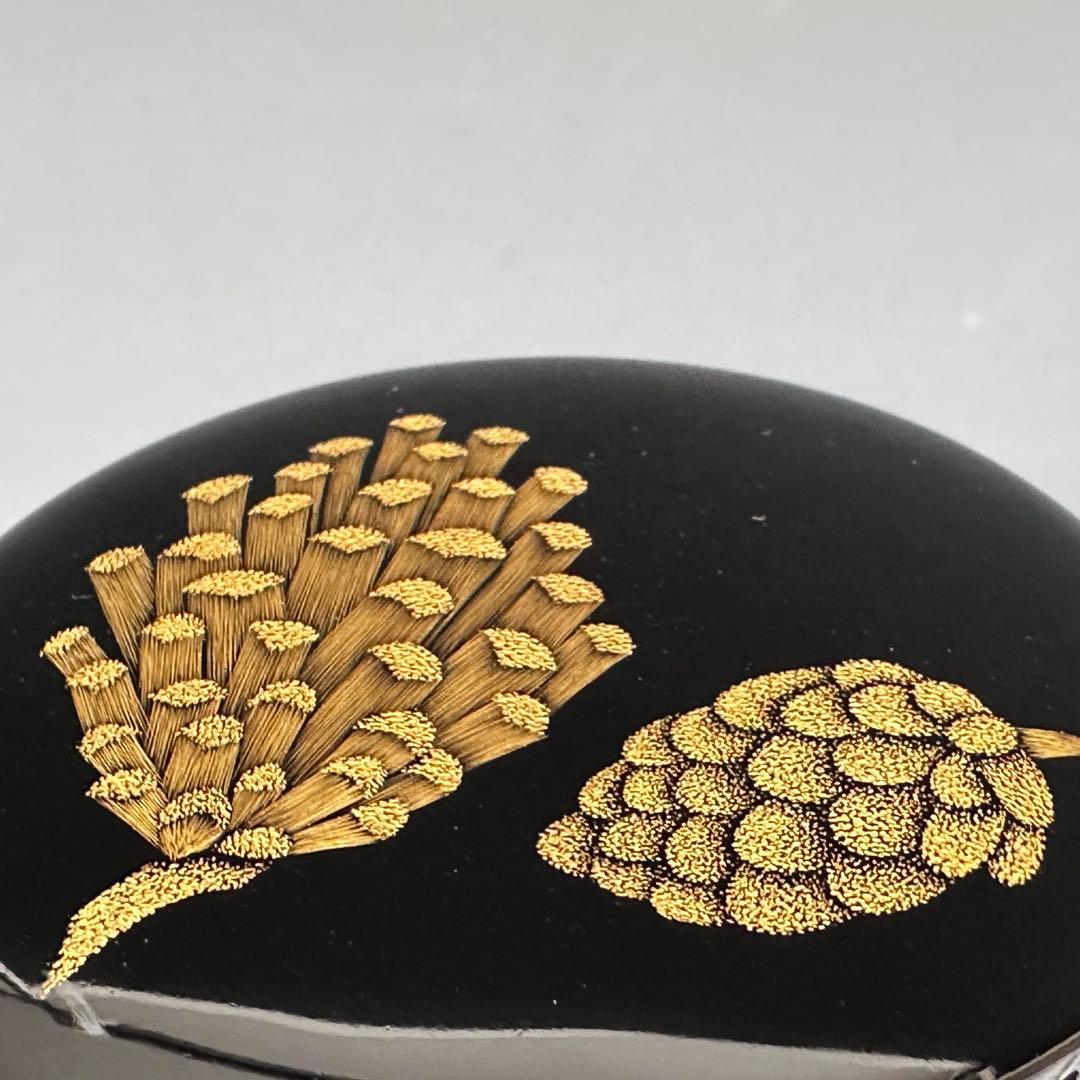 茶道具　輪島塗　沈金　松　中棗　谷内和子　共箱　石川県　漆芸　茶会　薄茶器　稽古