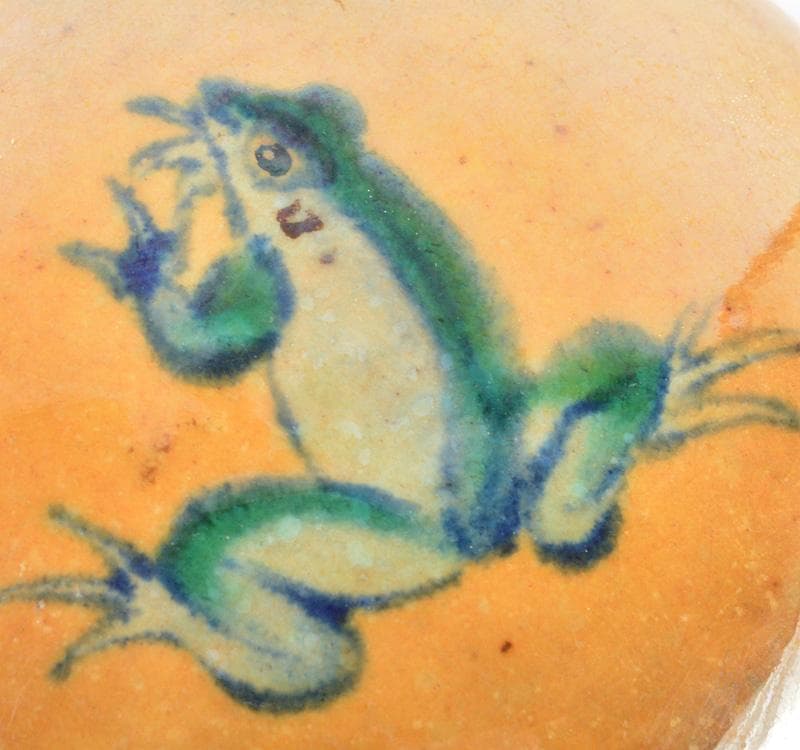 茶道具　九谷焼　蛙香合　時代箱　M　R4779