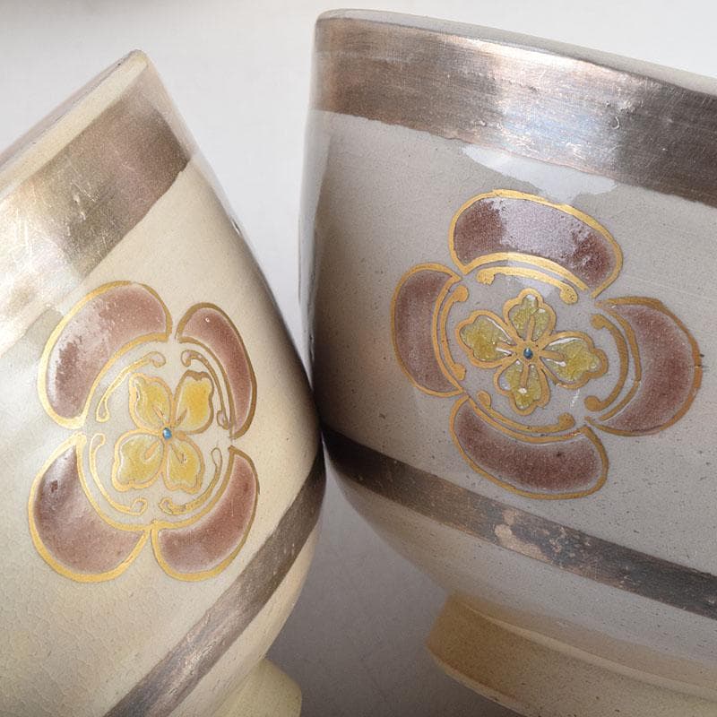 茶道具　犬山焼　犬山本窯　尾関作十郎造　数茶碗　十客　共箱　M　R9398H