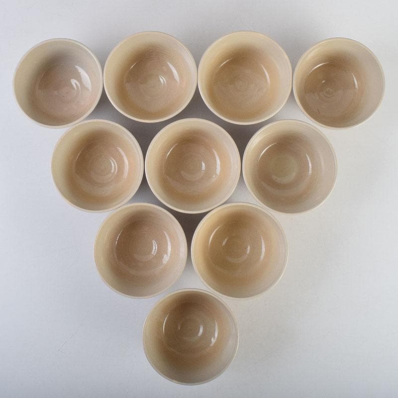 茶道具　犬山焼　犬山本窯　尾関作十郎造　数茶碗　十客　共箱　M　R9398H