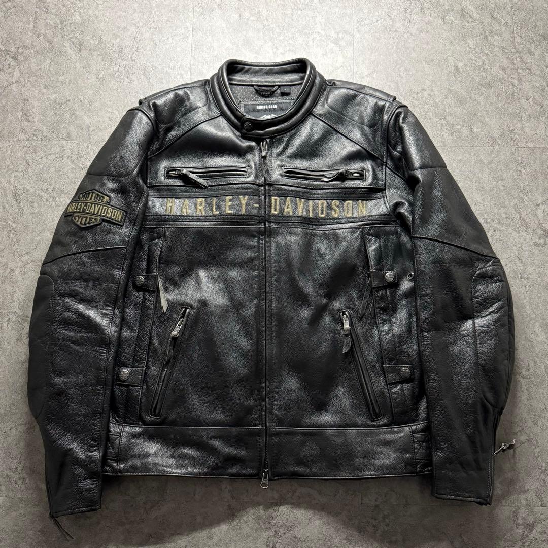 【希少品】harley-davidson L ライダースジャケット　牛革　黒