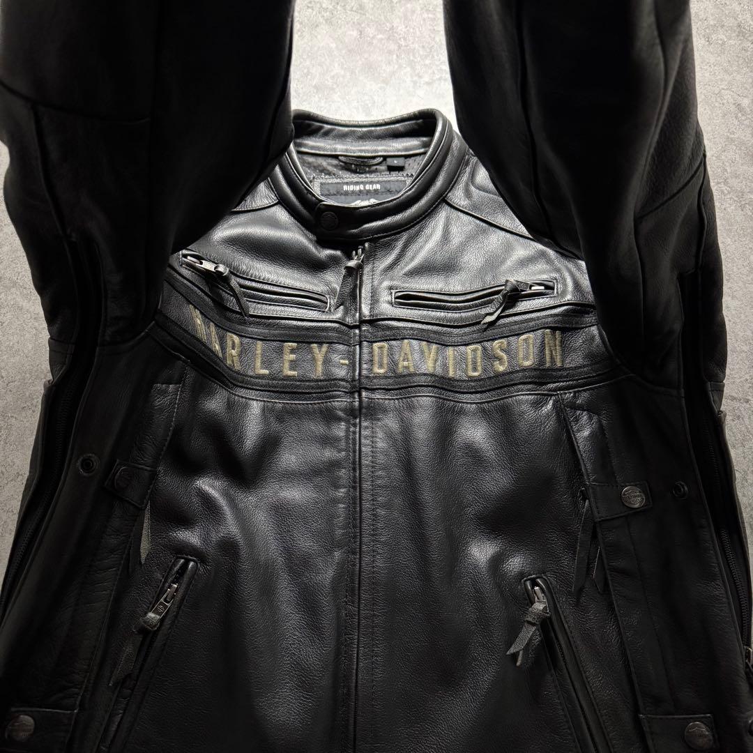 【希少品】harley-davidson L ライダースジャケット　牛革　黒
