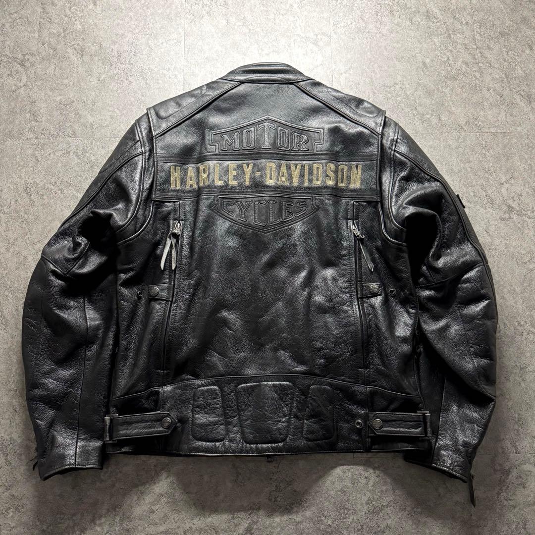 【希少品】harley-davidson L ライダースジャケット　牛革　黒