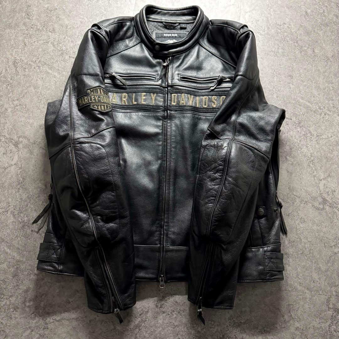 【希少品】harley-davidson L ライダースジャケット　牛革　黒