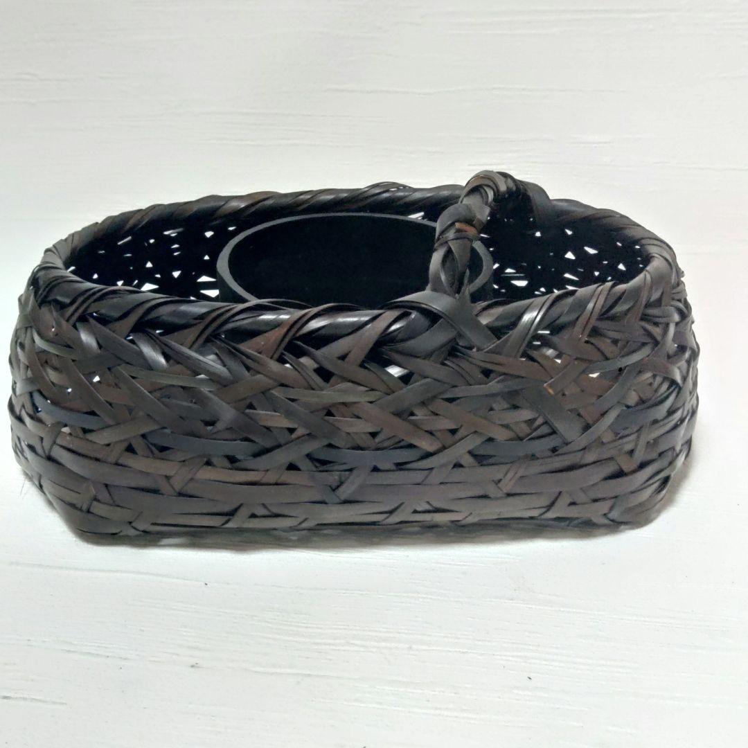 花籠　花入れ　花器　在銘　作家物　華道　生花　花生　真竹　みだれ編み　ア23