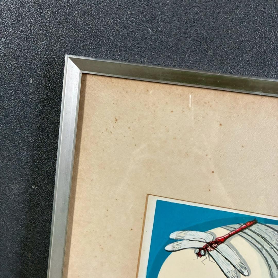 【最終値下げ】池田修三「とんぼ」木版画 直筆サイン入り 1974年作 額縁入り