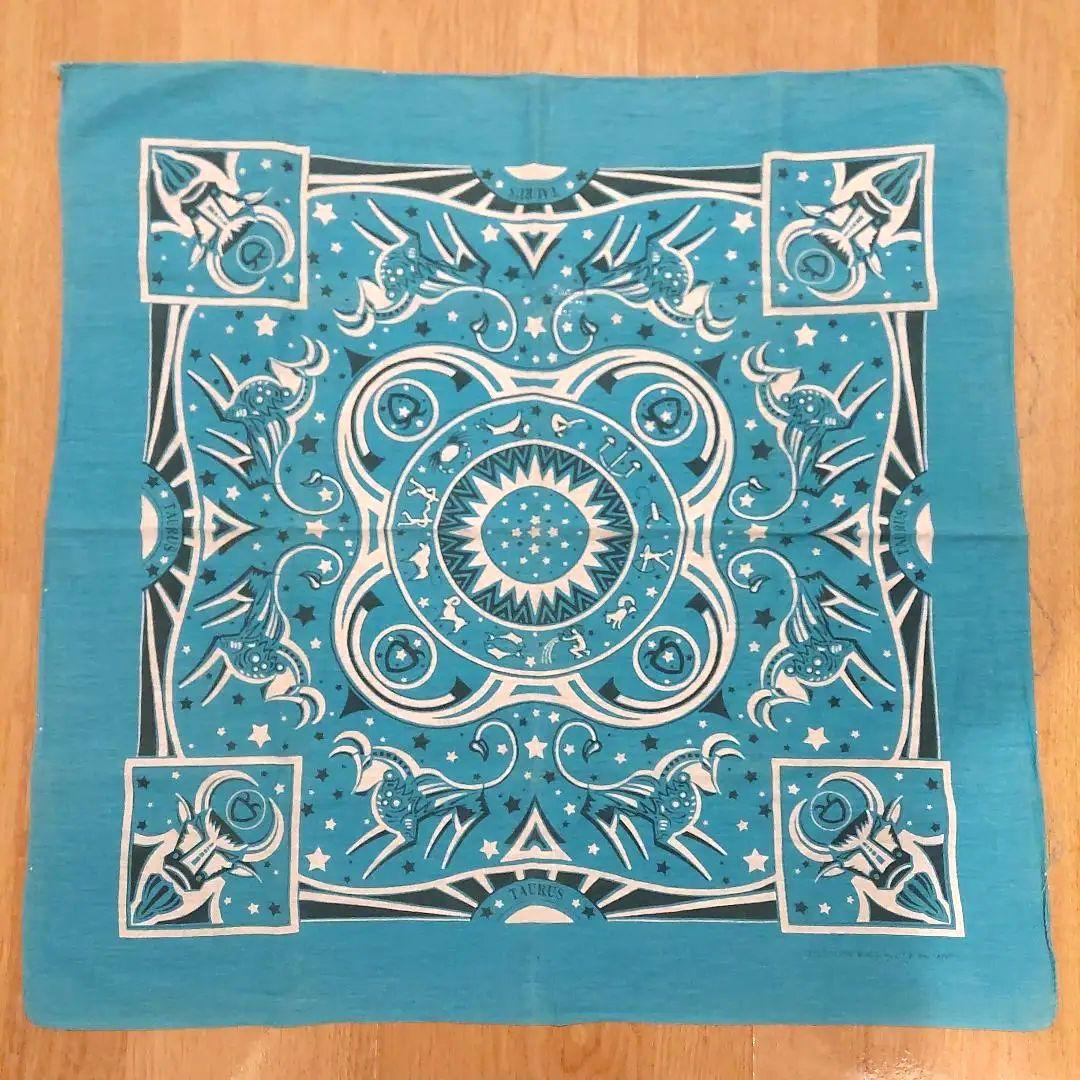 ヴィンテージ 星座柄 バンダナ 牡牛座