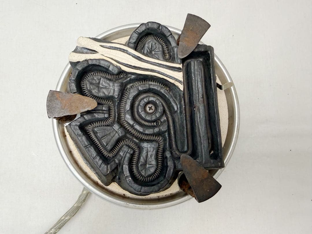 美品 茶道具 七宝透 置炉 磨入子 野々田電熱器 2点セット 元箱