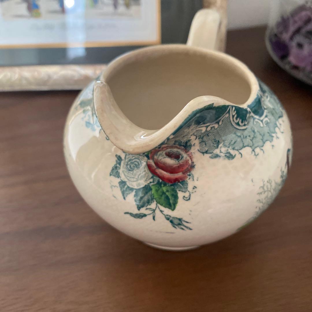 古手　フランス　アンティーク　サルグミンヌ　ミルクポット　FAISANS キジ