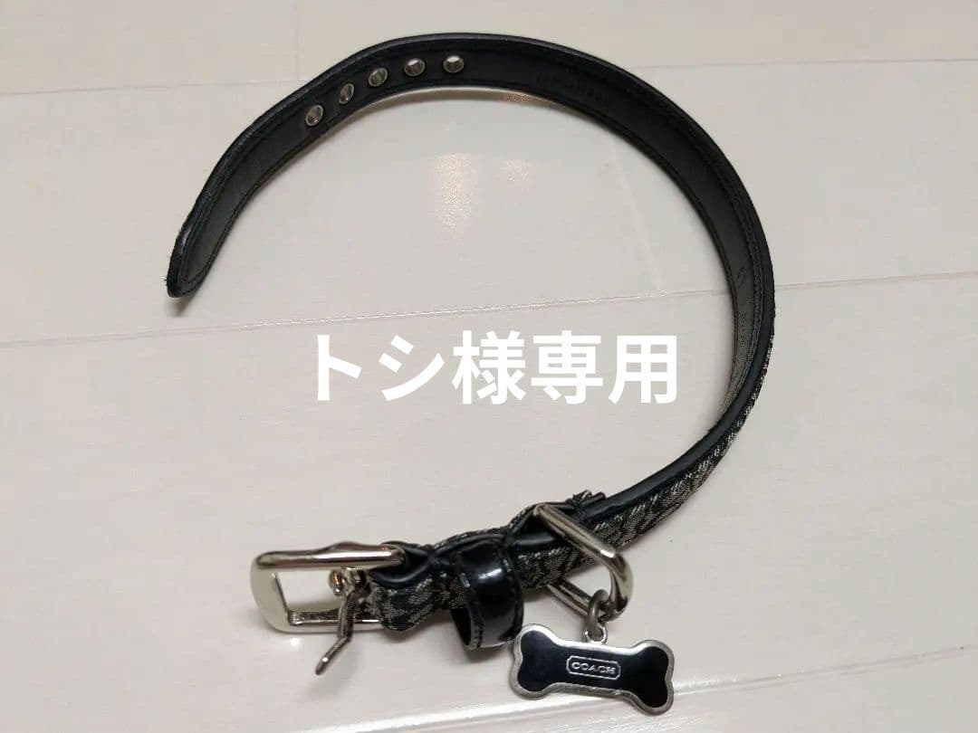 Coach コーチ シグネチャー 犬用首輪+リード Sサイズ 黒