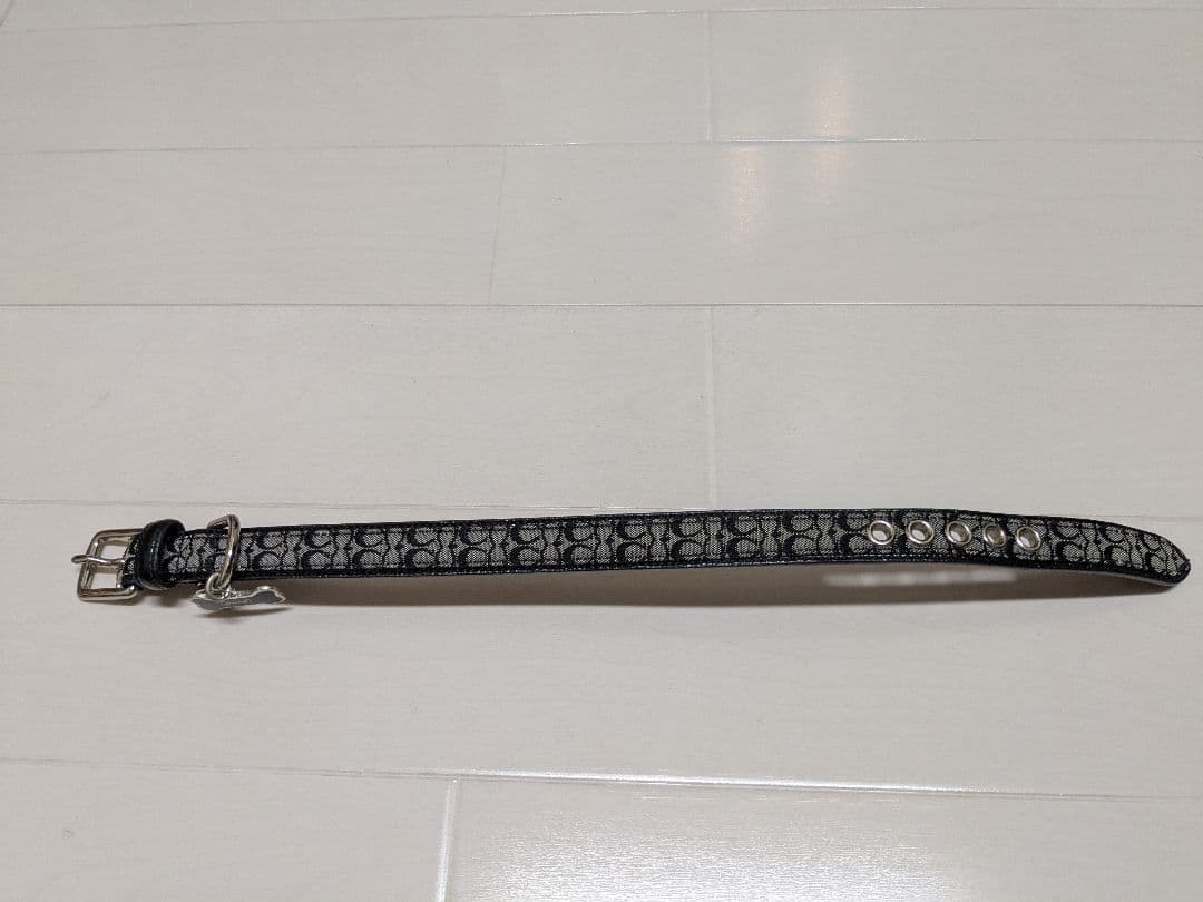 Coach コーチ シグネチャー 犬用首輪+リード Sサイズ 黒