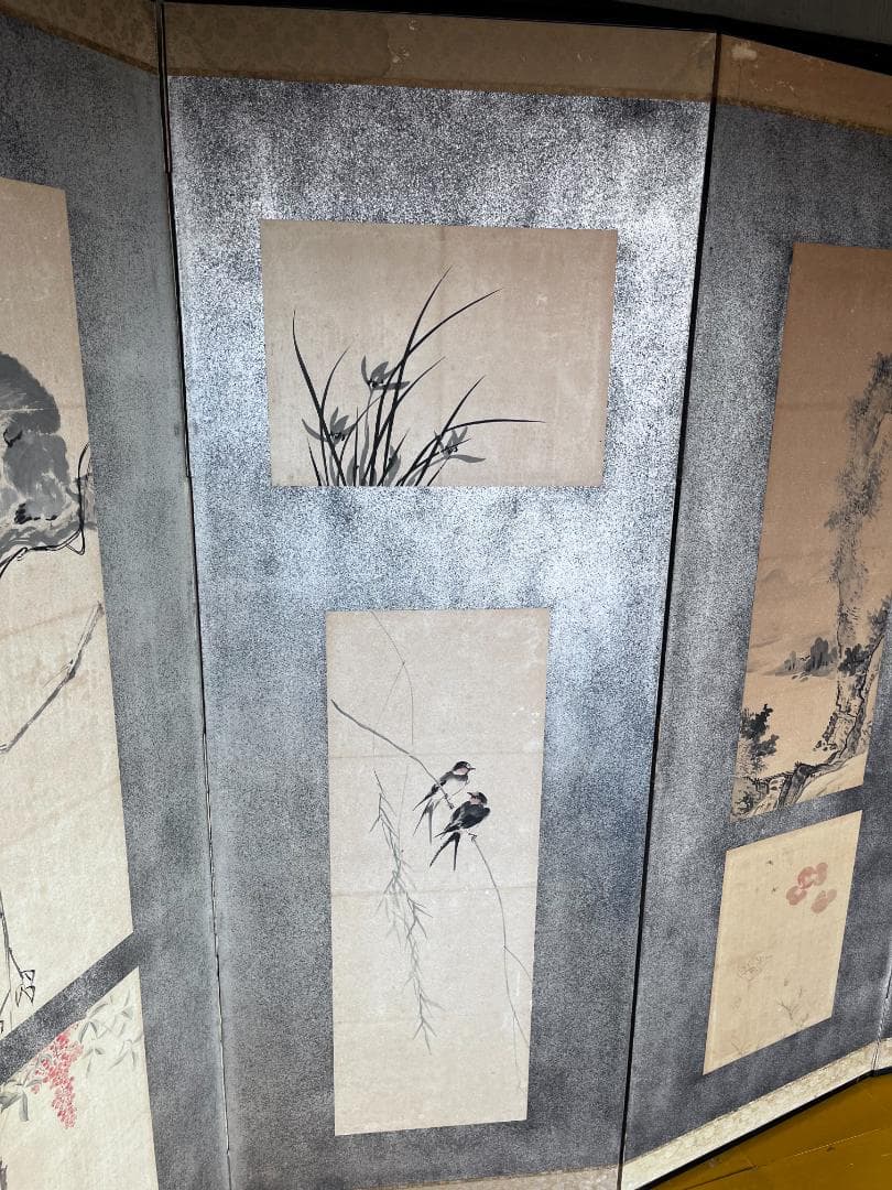 ★直接引き取り限定★屏風　日本画　風景画　詳細不明