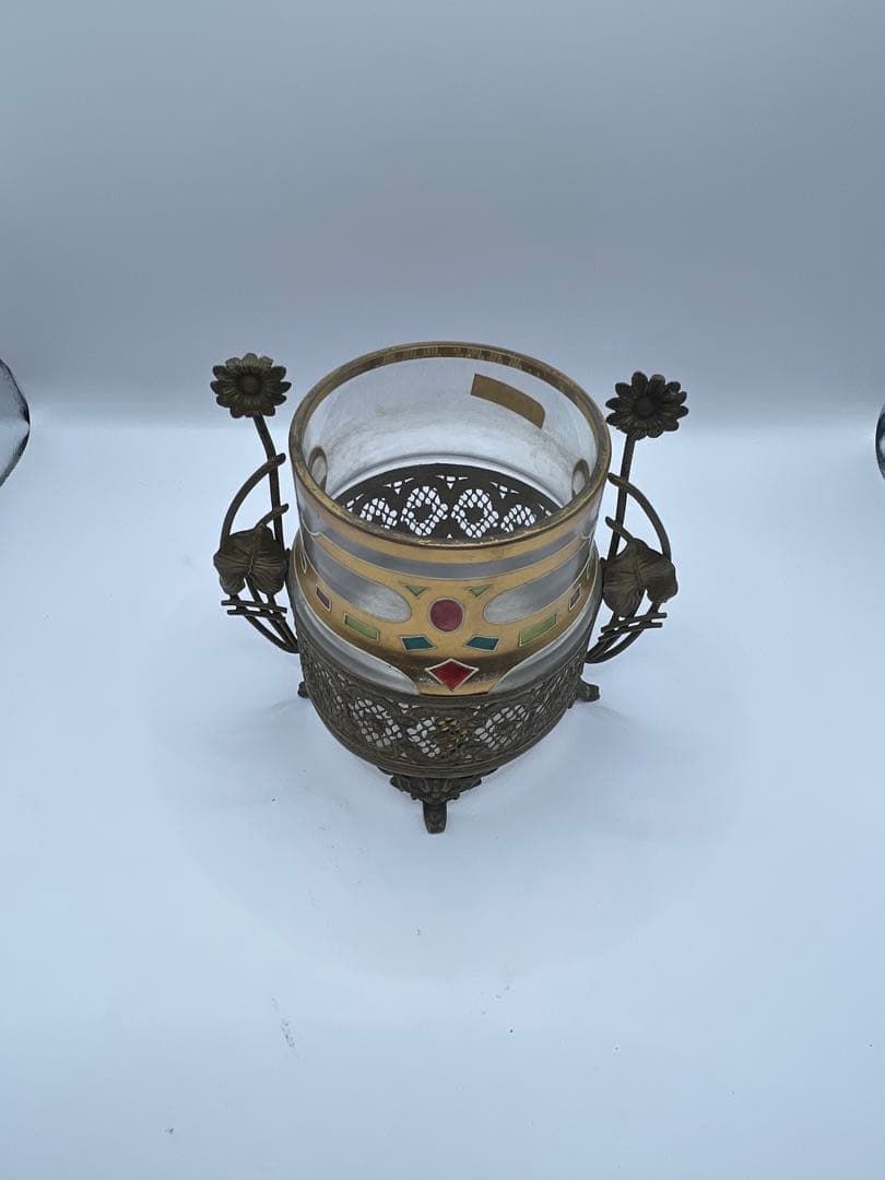 ヴィンテージ ガラスと金属の工芸品