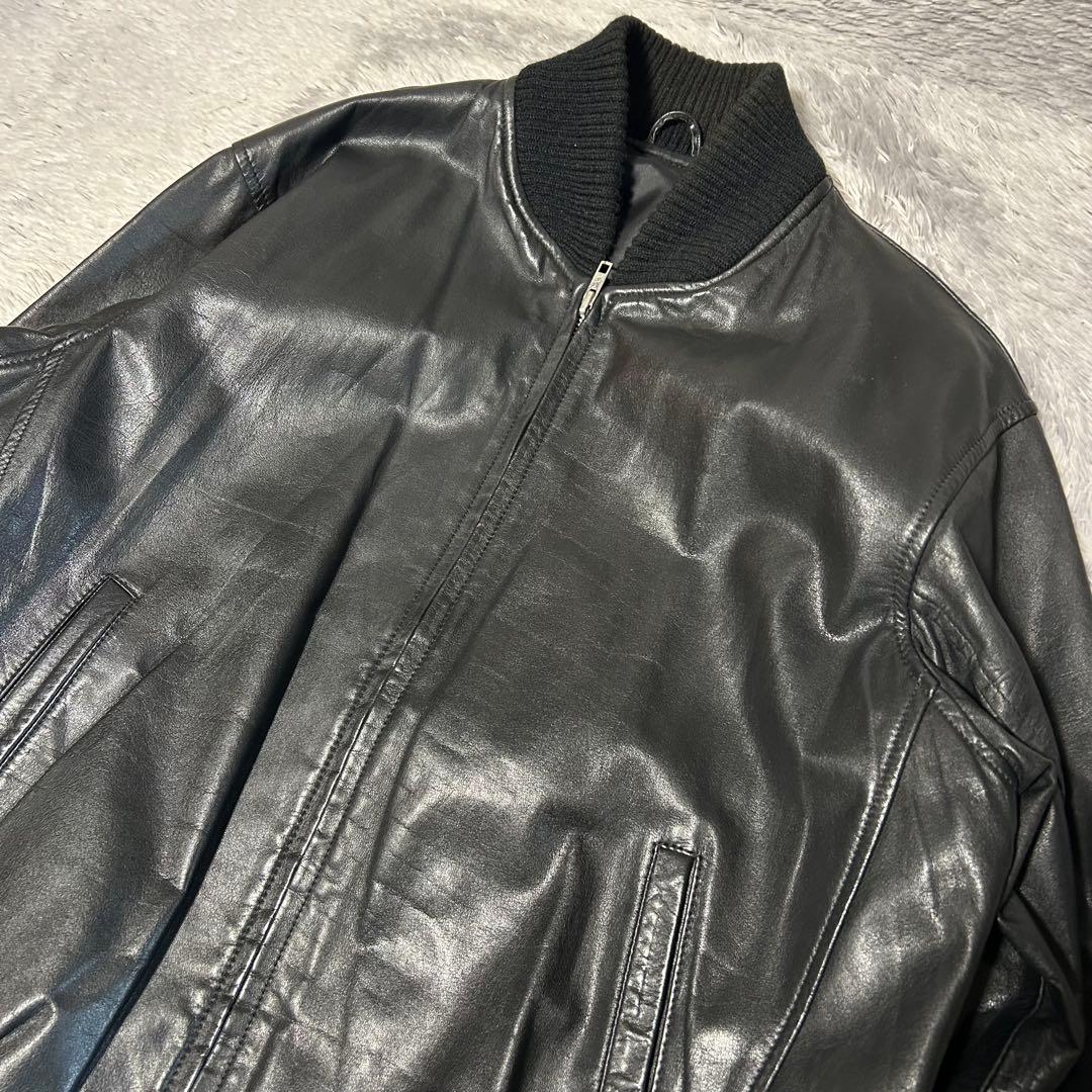 m*1様 MA-1タイプ　レザージャケット　シングルレザージャケット　Lサイズ
