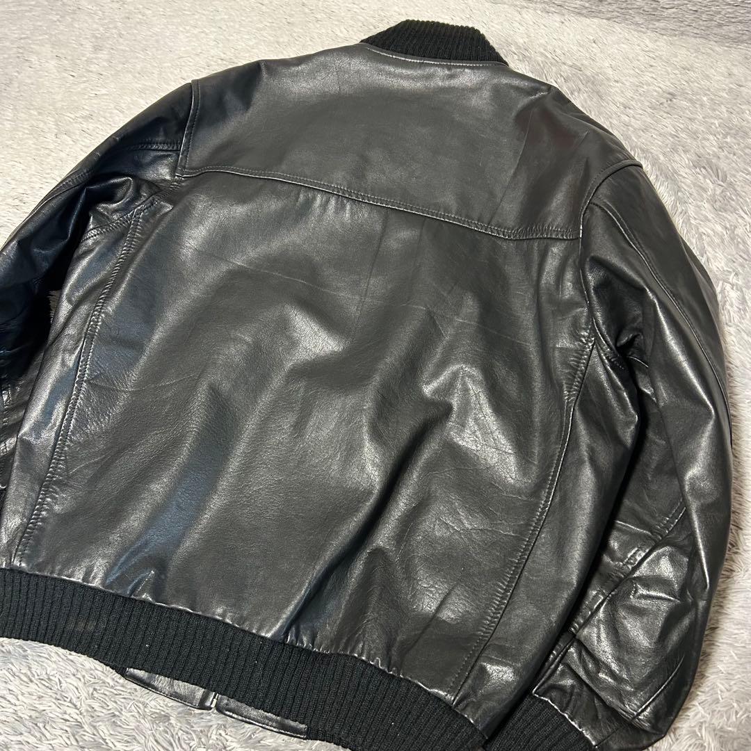 m*1様 MA-1タイプ　レザージャケット　シングルレザージャケット　Lサイズ