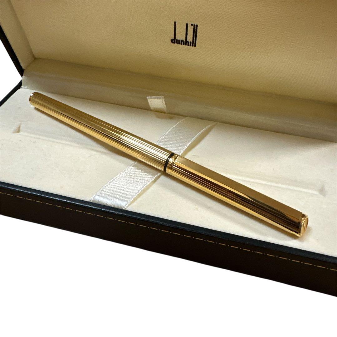 ダンヒル 万年筆 ゴールドプレート ペン先　14K 585 箱付き