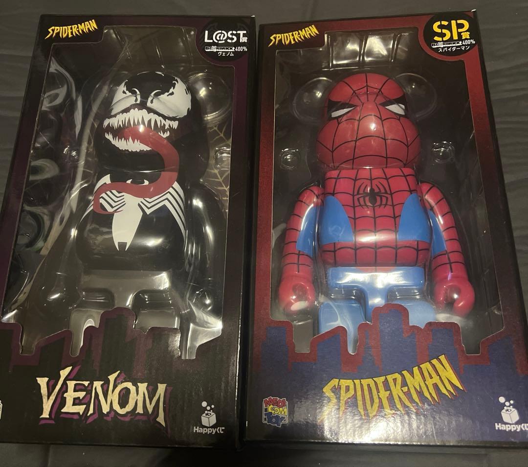 スパイダーマン ヴェノム ベアブリック 400%　happyくじ