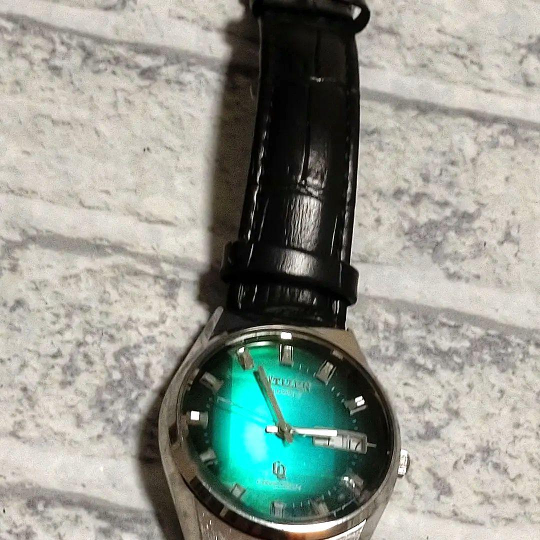 希少ヴィンテージ　シチズン　クオーツ　クリストロン　グリーン　デイデイト　稼働品