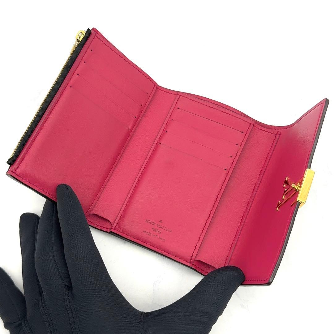 【最高級美品】ルイヴィトン カプシーヌ コンパクト 三つ折り財布 ノワール 黒