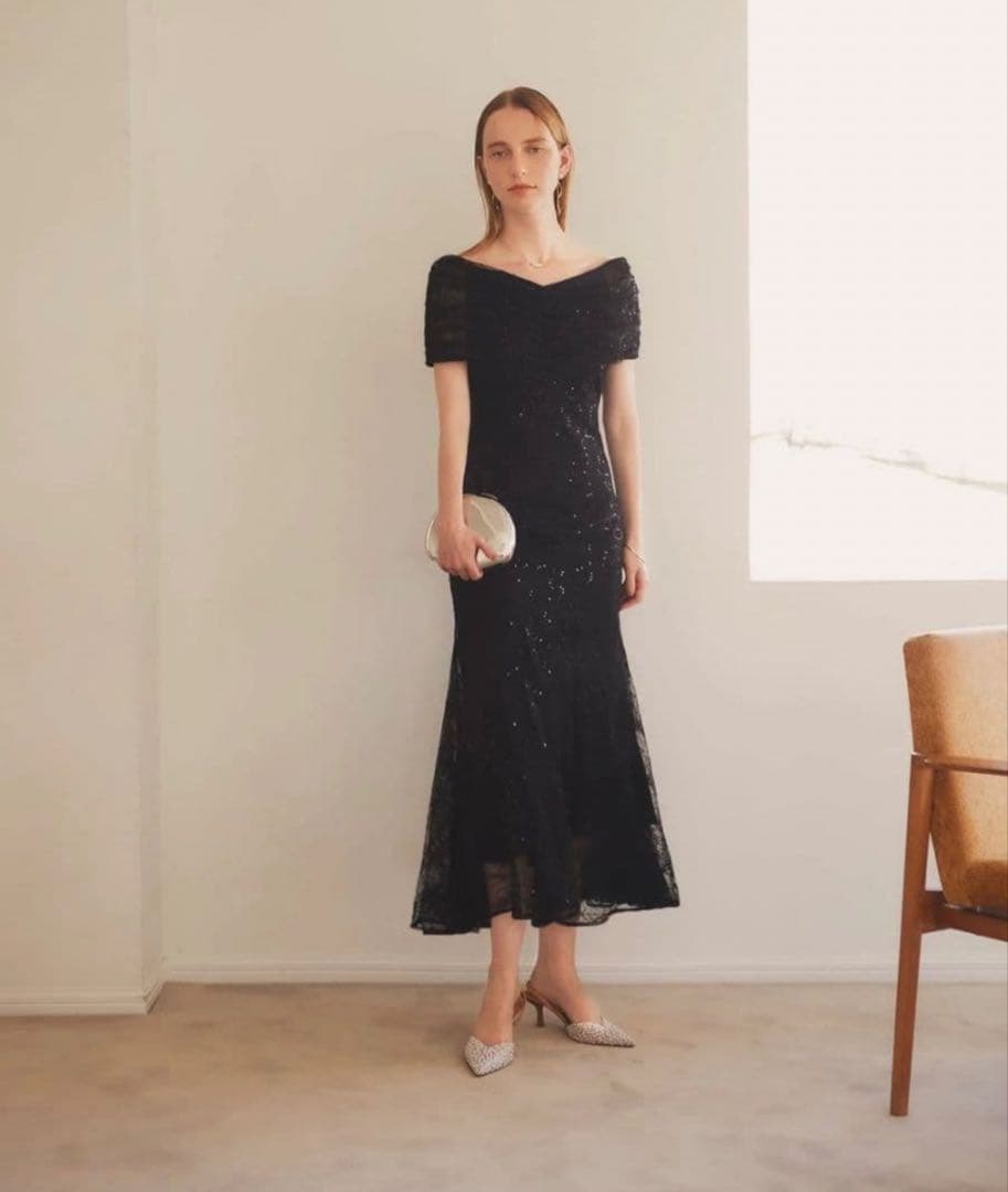 【新品】2WAYレース花柄オフショルダーマーメイドワンピースドレス　結婚式