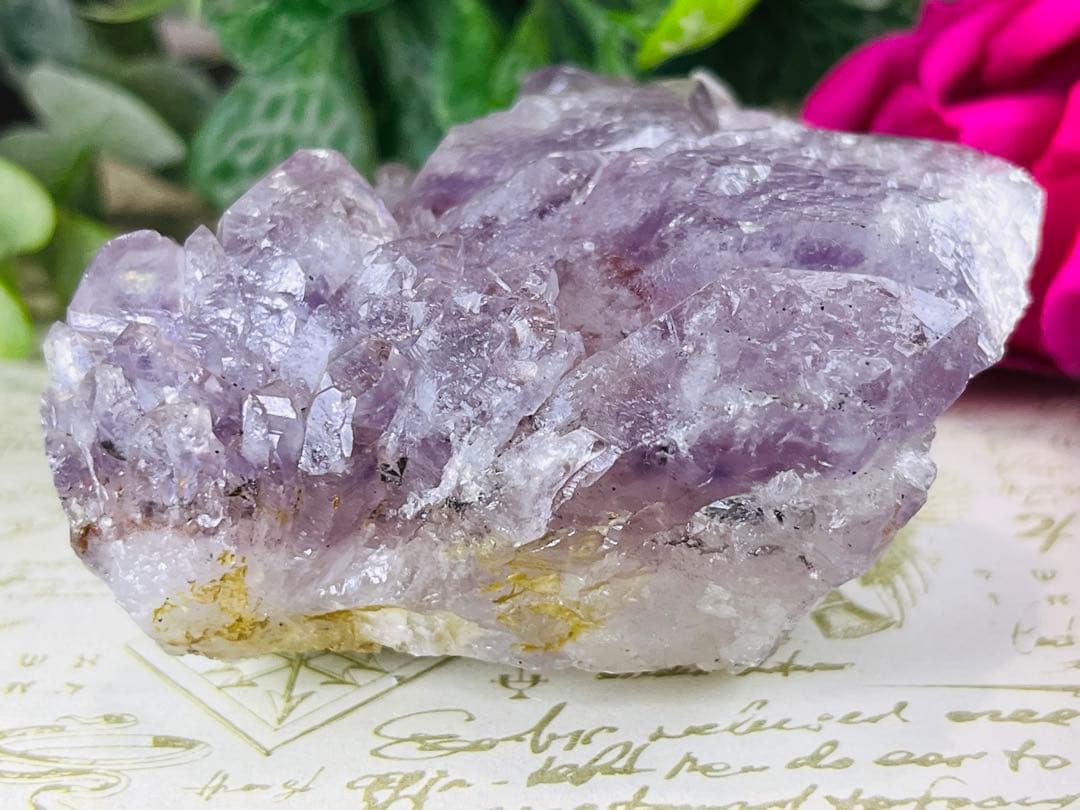 エッチドクォーツ　涅槃水晶　アメジスト　クラスター　原石　蝕像　紫水晶
