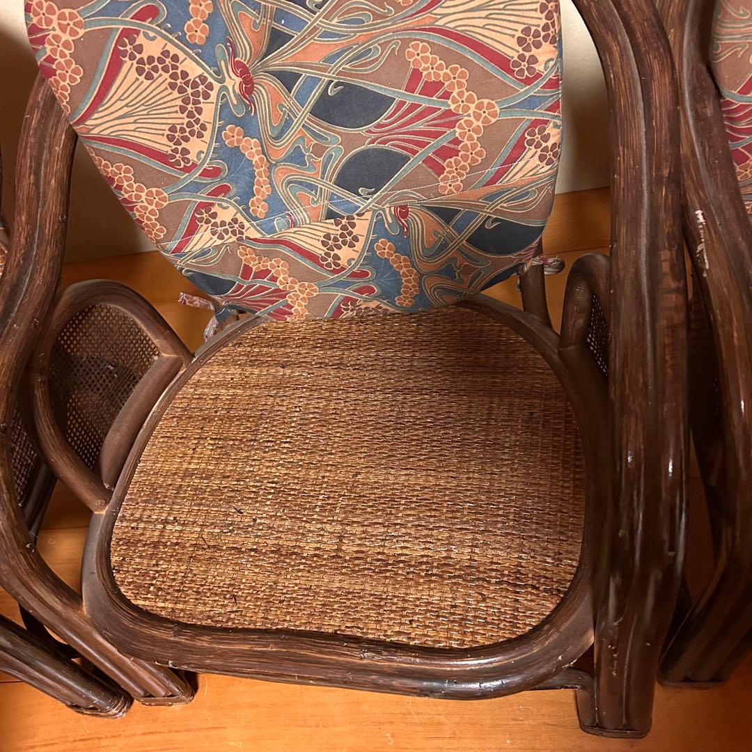 ラタン　1人掛け座椅子(×3)