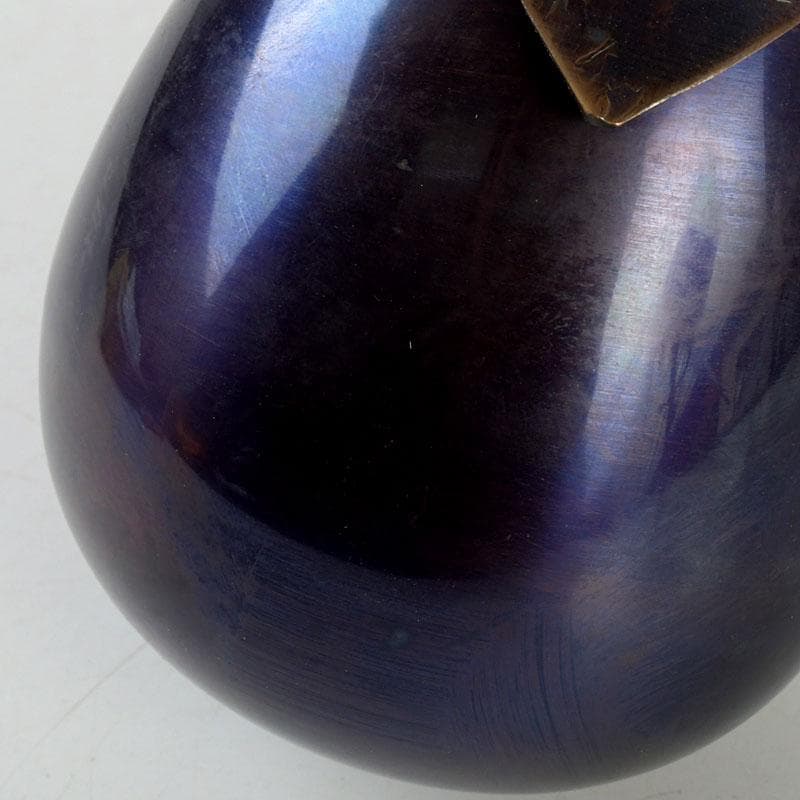 鎚打銅器　徳川　急須台セット　美幸堂　茄子形茶筒　2点まとめて　C　9407