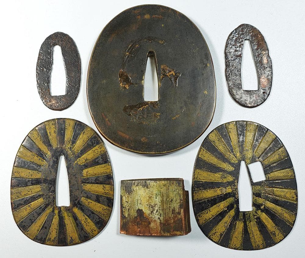 海軍太刀拵　旧日本軍　旭日大切羽　刀緒　軍刀拵　一環吊　全長96.5cm　海軍刀