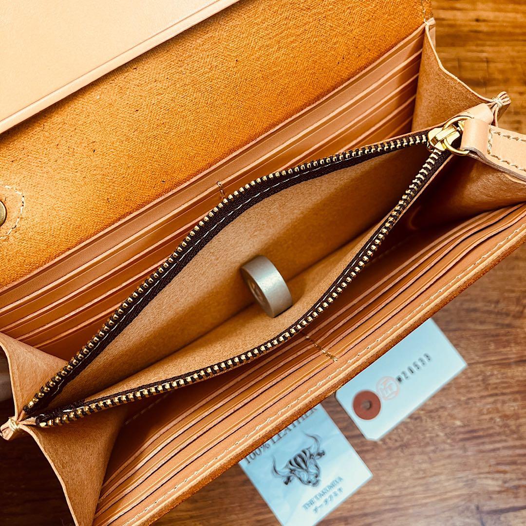 長財布 本革 ブライドルレザー メンズ ヌメ革　ロングウォレット　栃木レザー