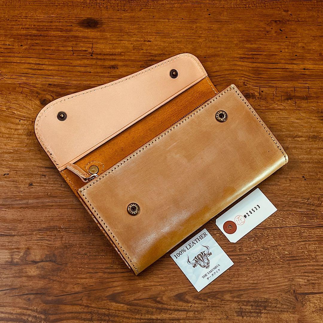 長財布 本革 ブライドルレザー メンズ ヌメ革　ロングウォレット　栃木レザー