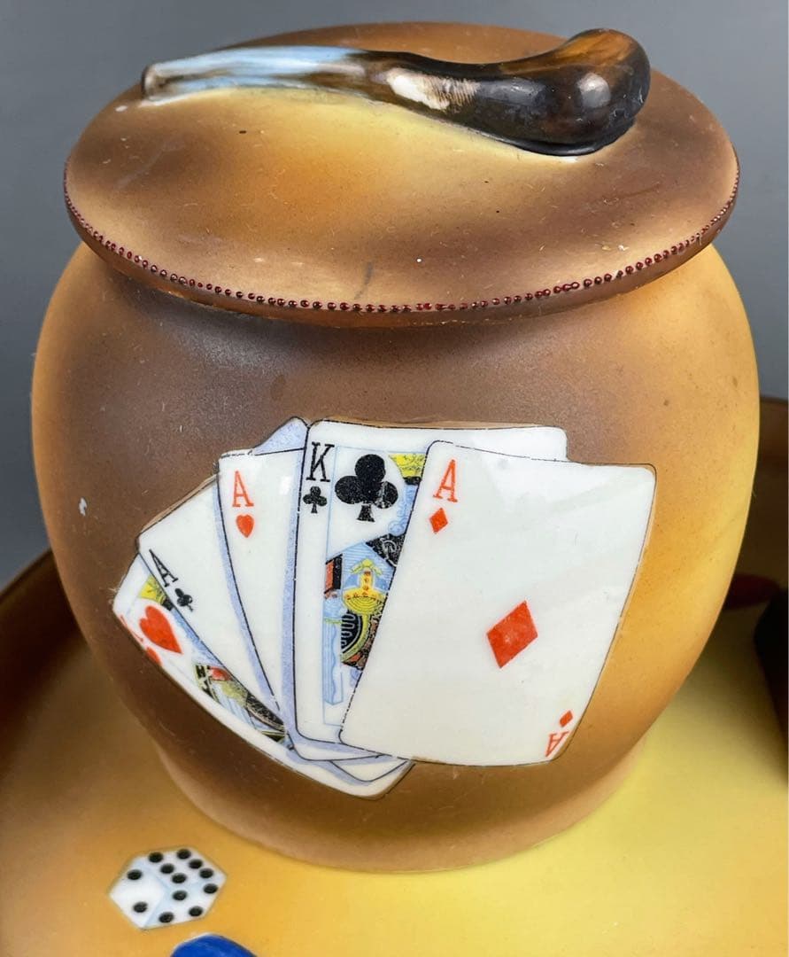 【希少】オールドノリタケ トランプ紋 タバコ入れ マッチホルダー トレイ