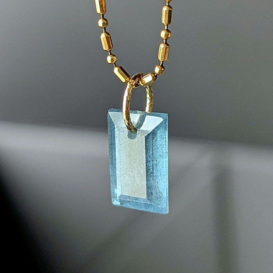 ♢なお♢K18 サンタマリア・アクアマリン 2.8ct ネックレスチャーム