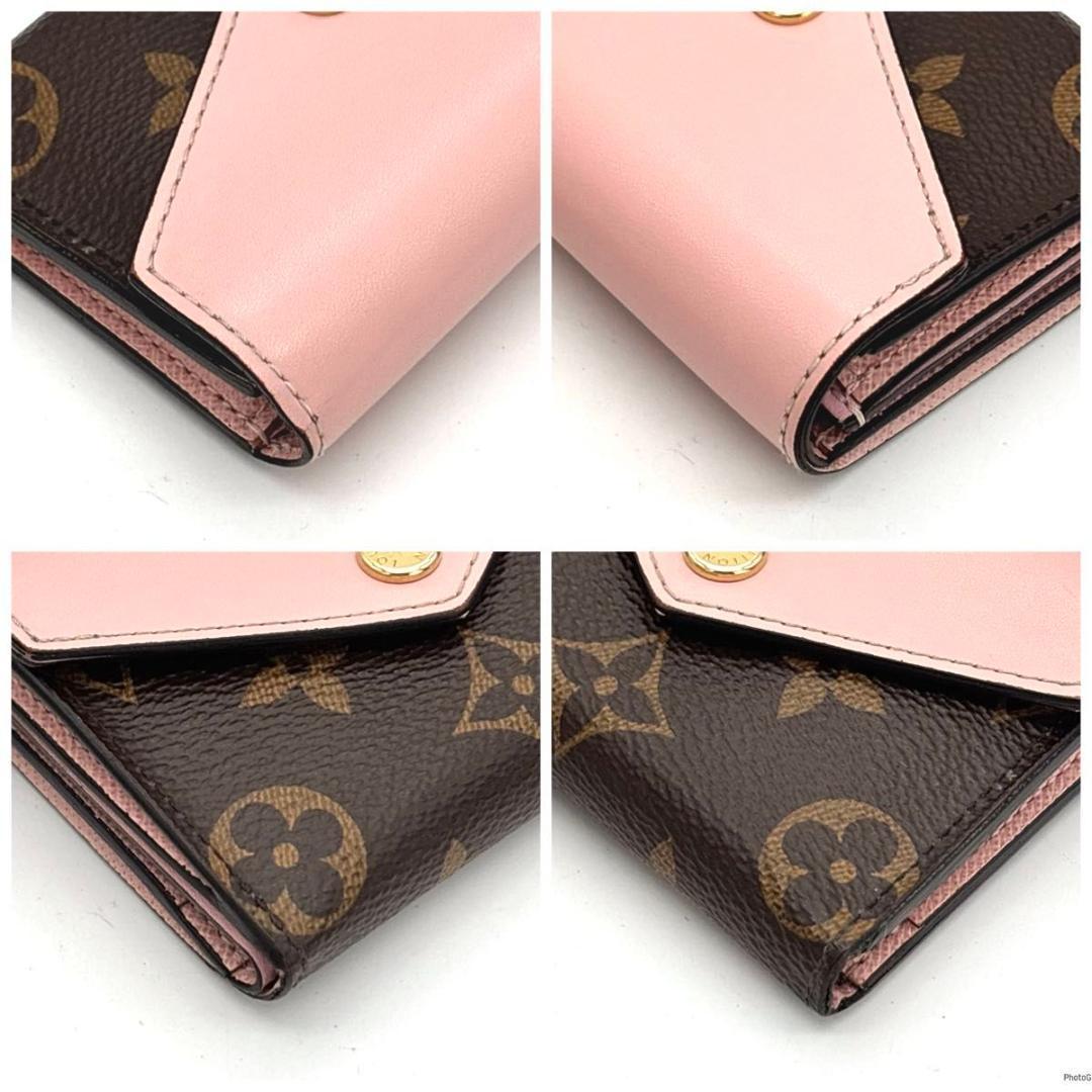 ルイヴィトン モノグラム ポルトフォイユ ゾエ 三つ折り財布 ローズバレリーヌ