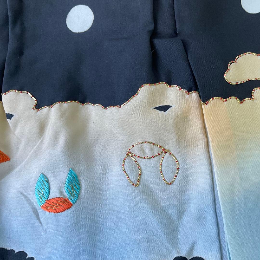 市松人形の着物（男の子）正絹　市松人形尺ニ用着物五つ紋　市松人形着物羽織セット