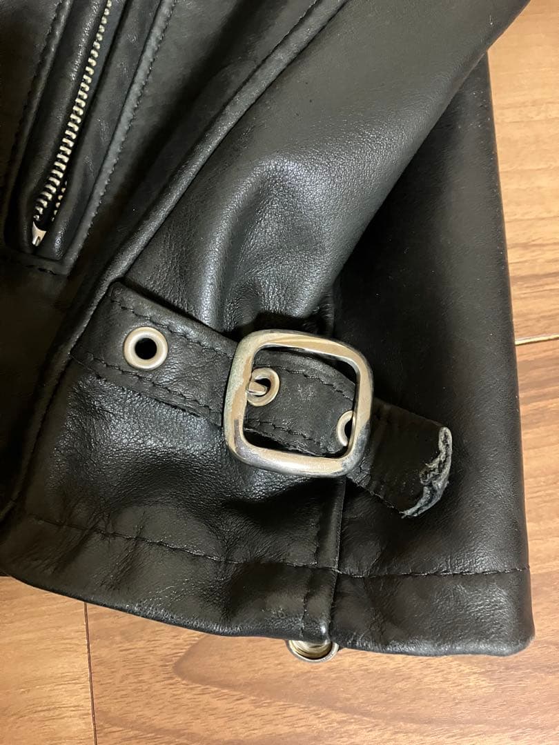 Schottシングルライダース 黒レザー