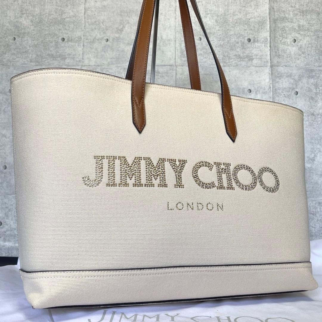 専用品JIMMY CHOO CANVAS LOGO A4 TOTE BAG