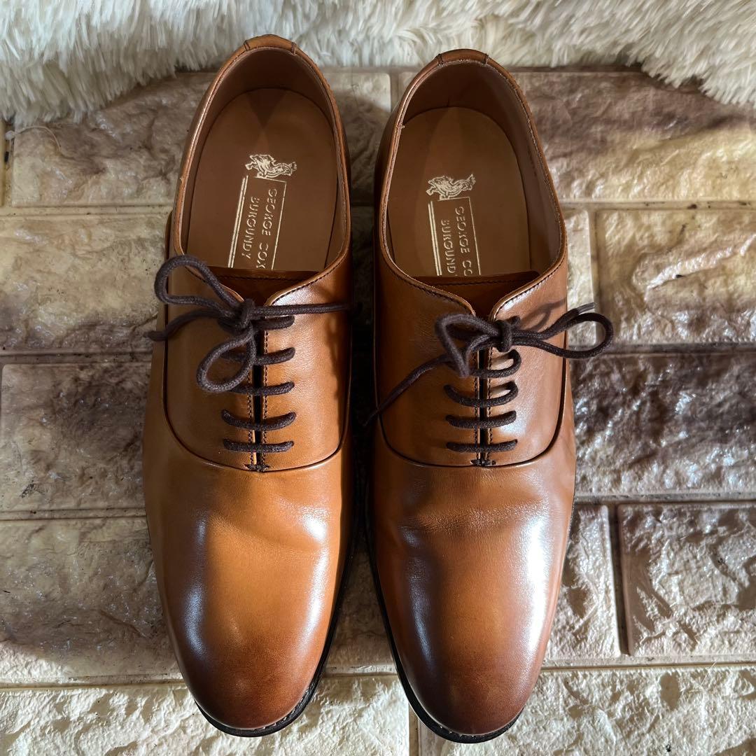 新品同様　ジョージ コックス バーガンディ プレーントゥ 25.5cm