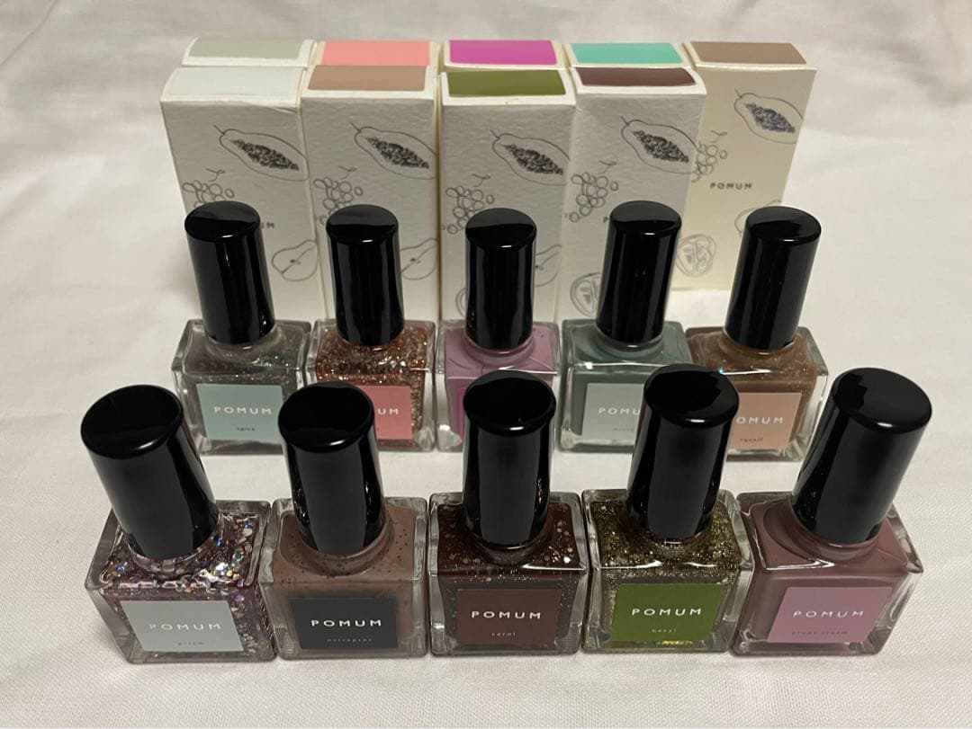 POMUM ポームムネイル ネイルポリッシュ10本セット ラメ トッパー系多め